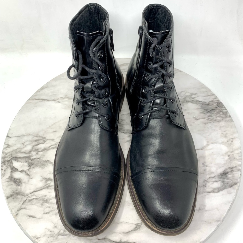 Kenneth Cole Reaction Direct Route Black Leather Lace-Up Boots 7.5 Mens Classic - Picture 6 of 15